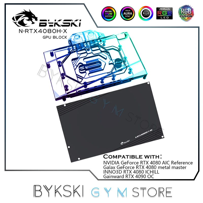 Blocco Di Raffreddamento Ad Acqua Bykski Gpu Per Nvidia Geforce Rtx 4080 Edizione Di Riferimento Aic / Galax Rtx 4080, Refrigeratore D'Acqua Vga N-Rtx