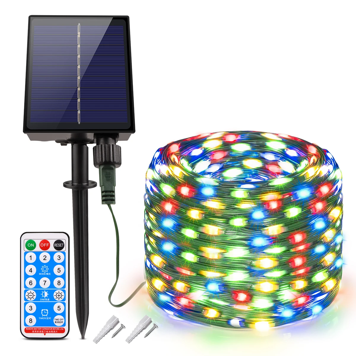 LED-Solar-Lichterkette für den Außenbereich, Garten-Lichterkette, ultrahelle, wasserdichte LED-Lampe für Weihnachtsfeier, Dekoration, 10 m/20 m/50 m/100 m