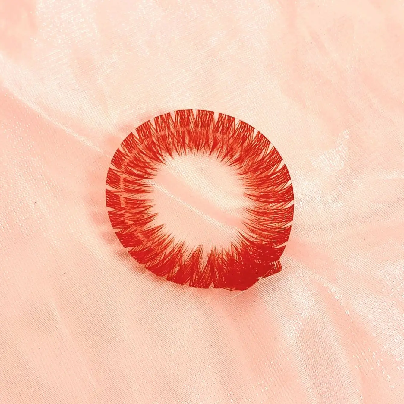 

1 Pc 14mm Red Color Lash Ribbon Cluster Lashes Colored Diy Lash Extension For Party Cosplay Makeup