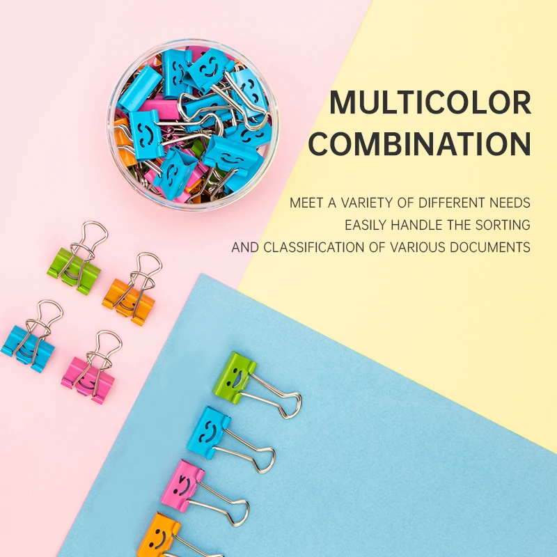 Loose Leaf Binder Clips Binder Clip Deli Metal Binder Clips Tube Packing Color Paper Clips For Office