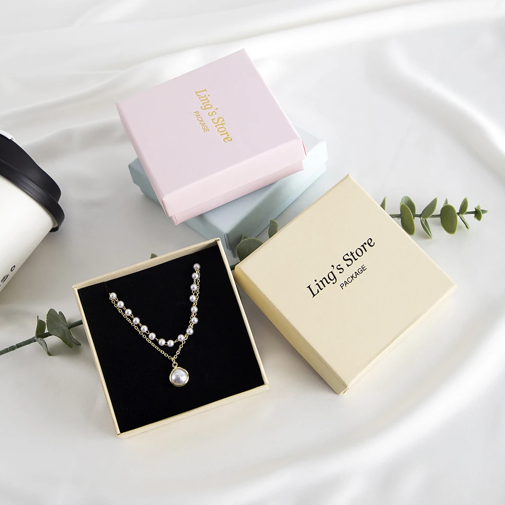 100 Stück schöne individuelle Logo-Schmuck-Kraftbox-Ringe, Ohrringe, Ohrstecker, Anhänger, Armband, Brosche, Verpackung, Geschenk-Organizer, Hochzeitsgeschenke – Detail 11