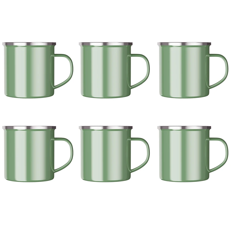 1/4/6 Pcs Enamel Camping Mugs Set,380ml Coffee Camp  Small Enamel Tea Cups for Indoor and Outdoor Activities,Easy to Clean 