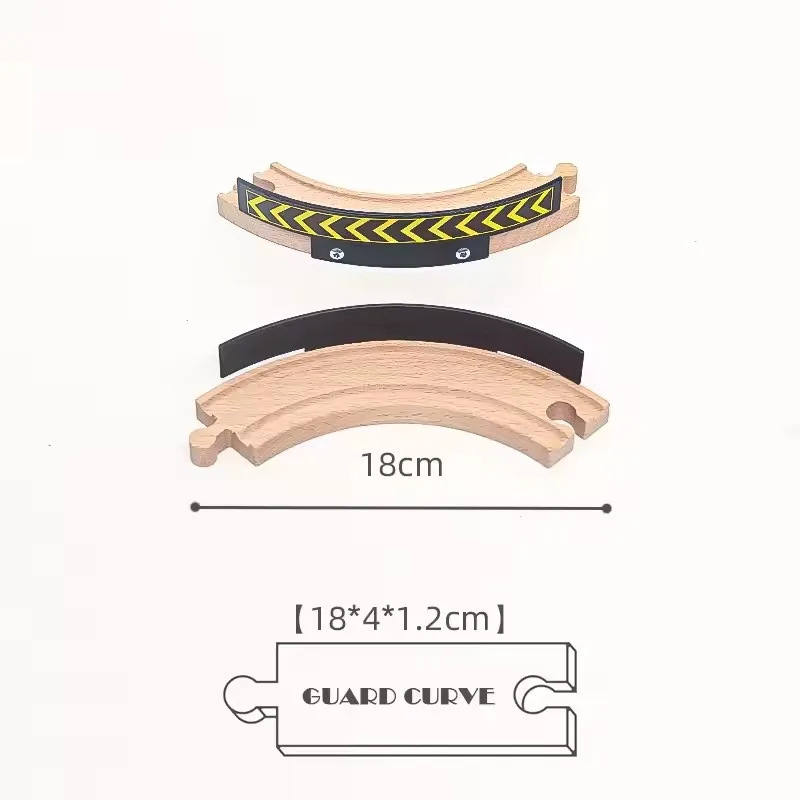 Wooden Railway Train Track Toys - Beech Wood Track Accessories