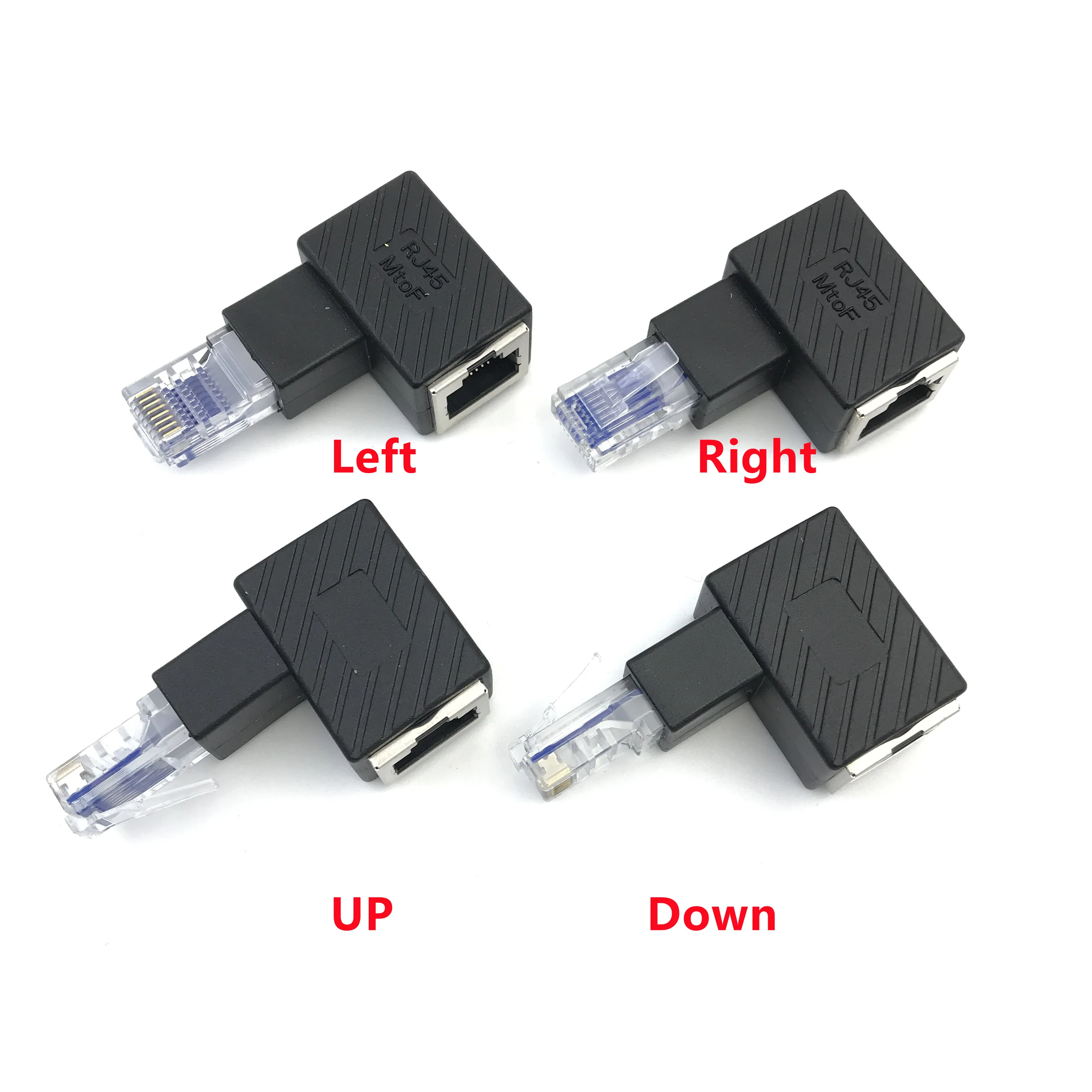 RJ45 Male To Female Converter 90 Degree Extension Adapter for Cat5 Cat6 LAN Ethernet Network Cable Connector Extender