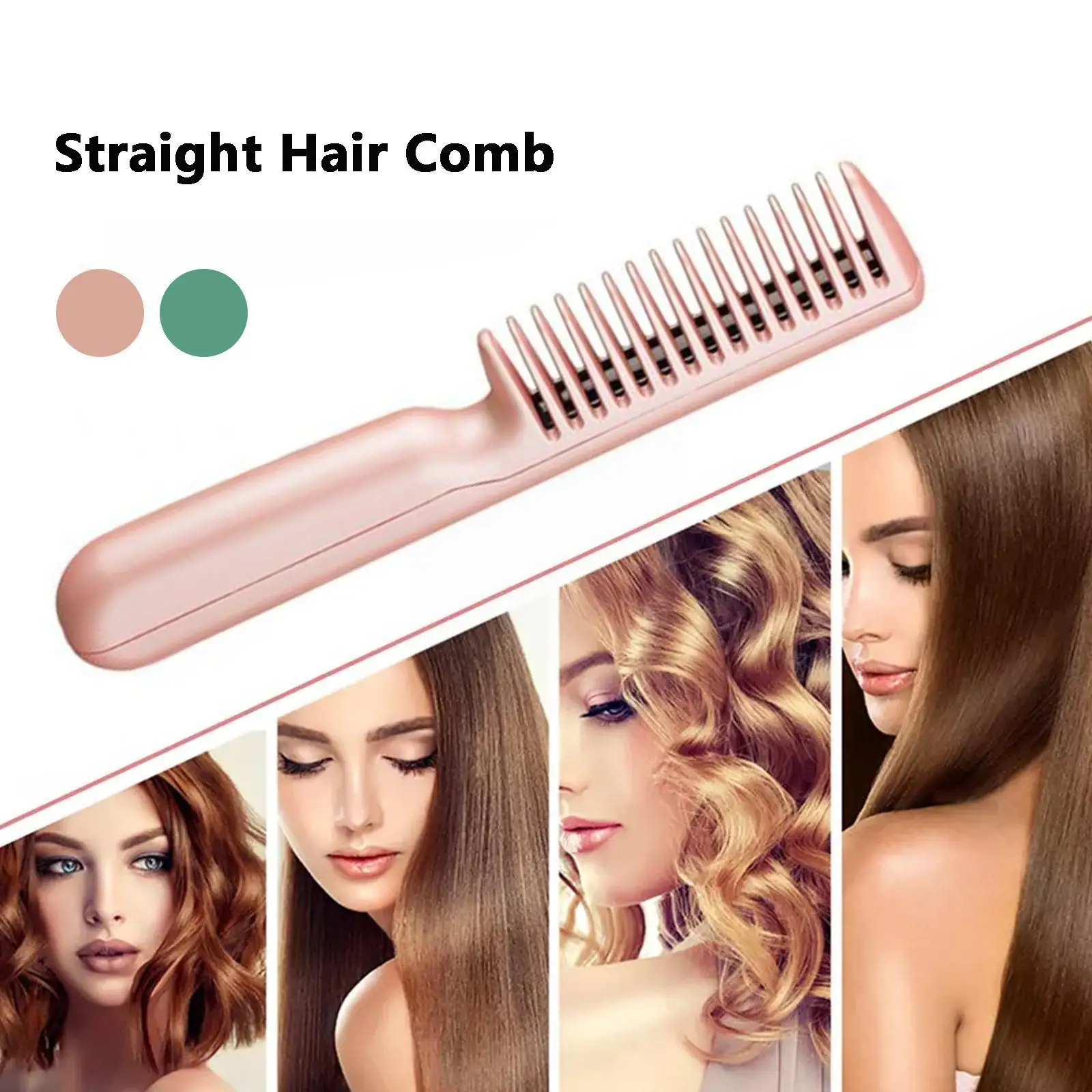 2 In1 Straightening Hair Brush Curls Hot Comb Electric Professional Smoothing Hairbrush Beard Modeling Iron Man Untangling Brush