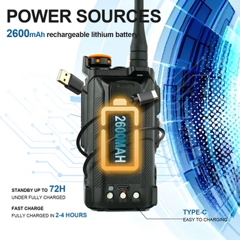 Baofeng UV-K68 Walkie Talkie Air Band Radio TYPE-C K68 Charge UHF VHF DTMF FM NOAA Wireless Frequency Two Way Radio 4