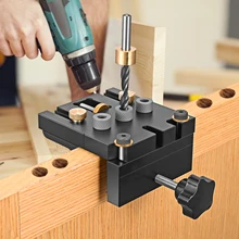 

Pocket Hole Jig Kit 3 in 1 Woodworking Doweling with Positioning Clip Adjustable Drilling Guide Punch Locator Carpentry Tools
