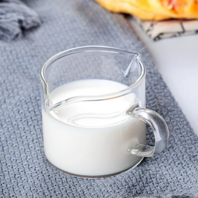 100ml Espresso Measuring Cup With Handle Double Spouts Clear Coffee Shot Glass Heat Resistant Retro Milk Jug Coffee Accessories