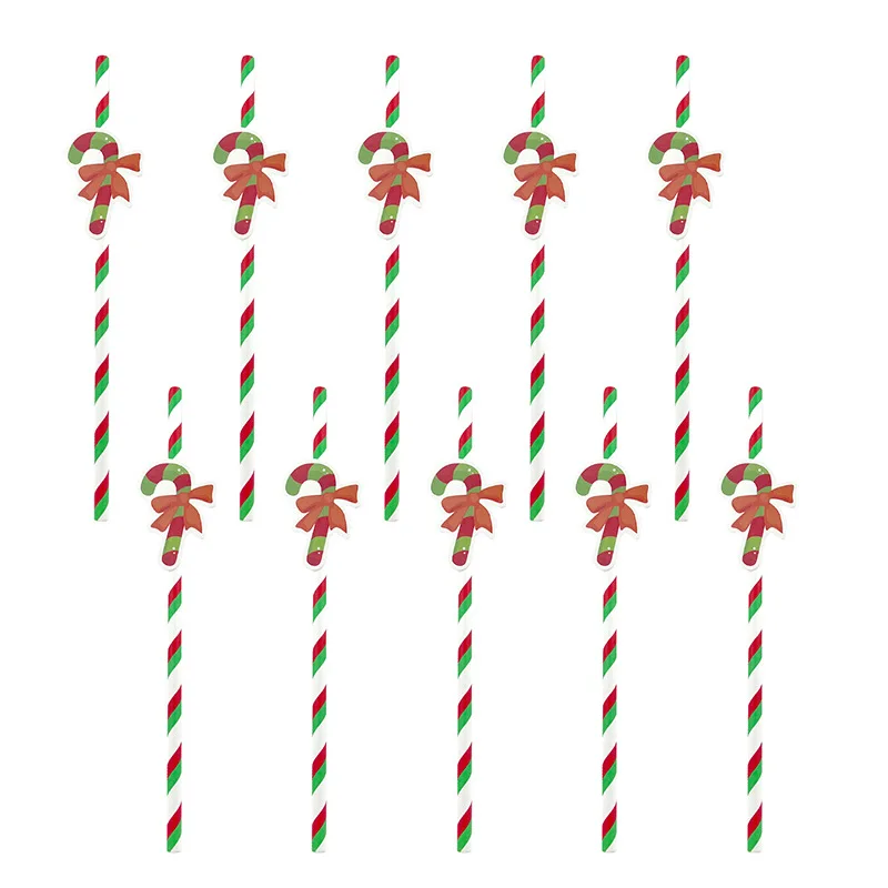 HOLIDAY STRAW PACK Christmas Plastic Straws Reusable Holiday Straws  Christmas Leopard Christmas Tree Straws Candy Cane Straws 