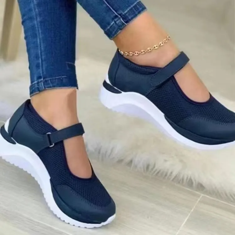 2024 Summer New Breathable Mesh Wedge Casual Sport Shoes Plus Size 43 Non Slip Woman Vulcanize Shoes Platform Women Sneakers