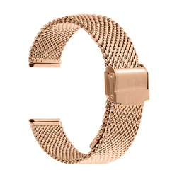Elegant Milanese Stainless Steel Mesh Watch Band with Adjustable Widths - 22mm (1.0mm - Rose Gold)