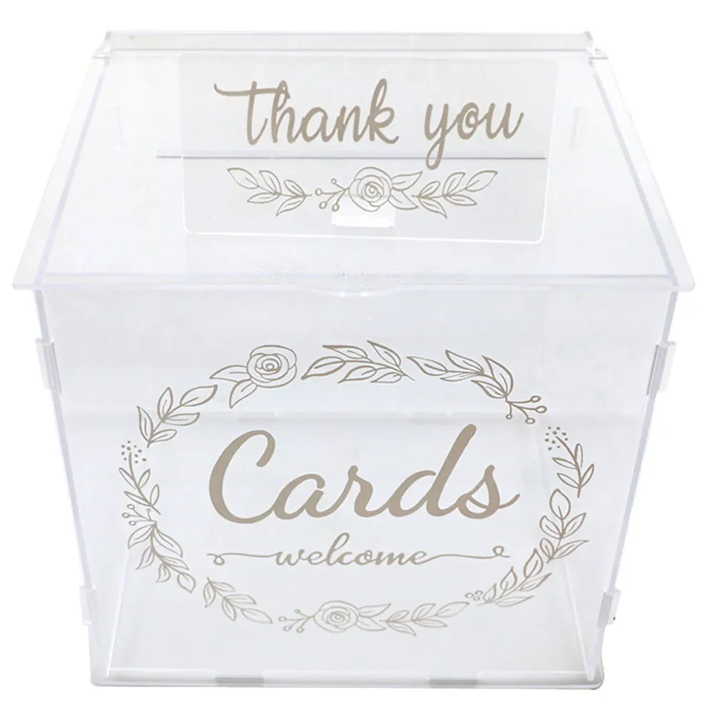 

Acrylic Wedding Card Box DIY Envelop Card Box Money Storage Box Eucalyptus DIY Wedding Envelope Money Card Box Wedding Supply