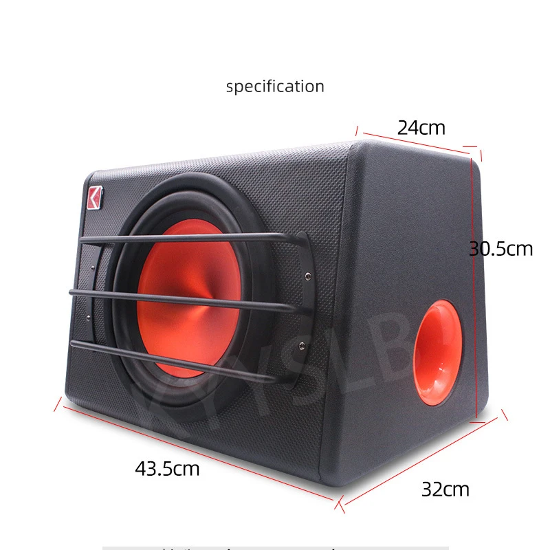 KYYSLB 1500W 10 Inch 4ohm Active Car Subwoofer Speaker High Quality Trapezoidal High Power Subwoofer Car Bass Audio Woofer