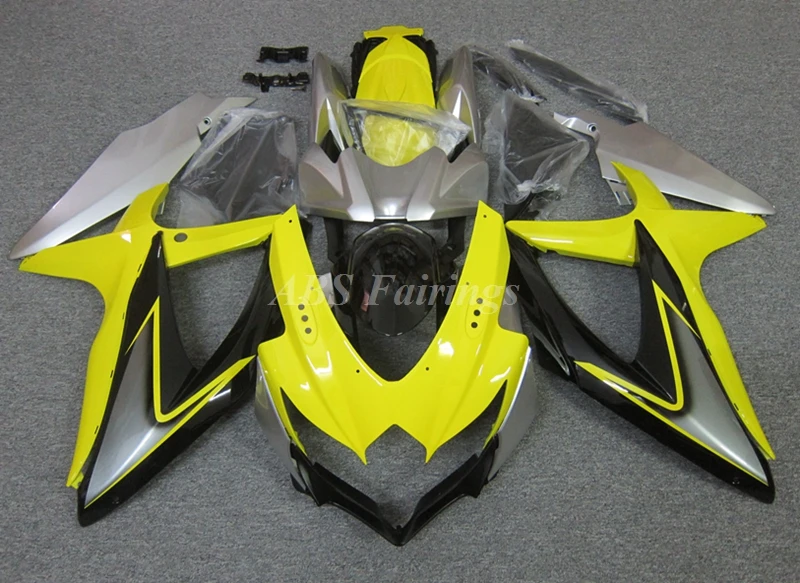 

Комплект обтекателей из АБС-пластика для Suzuki 2010 2009 2008 750 K8 R750 R600 08 09 10, 4 подарка, черный, желтый