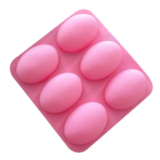 6 Cavities Multifunctional Oval Silicone Soap Mold For Cake Baking Pan DIY Soap Making Supplies Easy to Demold and Clean