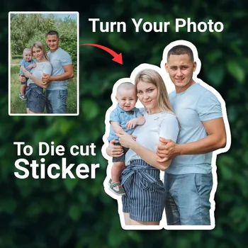 Adesivi personalizzati fustellati su misura, adesivi fotografici personalizzati, adesivi impermeabili con immagine personalizzata per auto, laptop, frigorifero, decorazioni, regalo