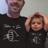 Father and Son Printed Matching Clothes Cotton Dad T-shirt Baby Bodysuit Perfect Gift for Father's Day Family Clothes 2