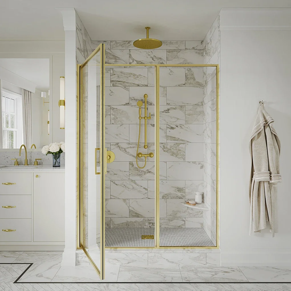 High Standard Tempered Glass Shower Cubicle Pivot Glass Shower Doors