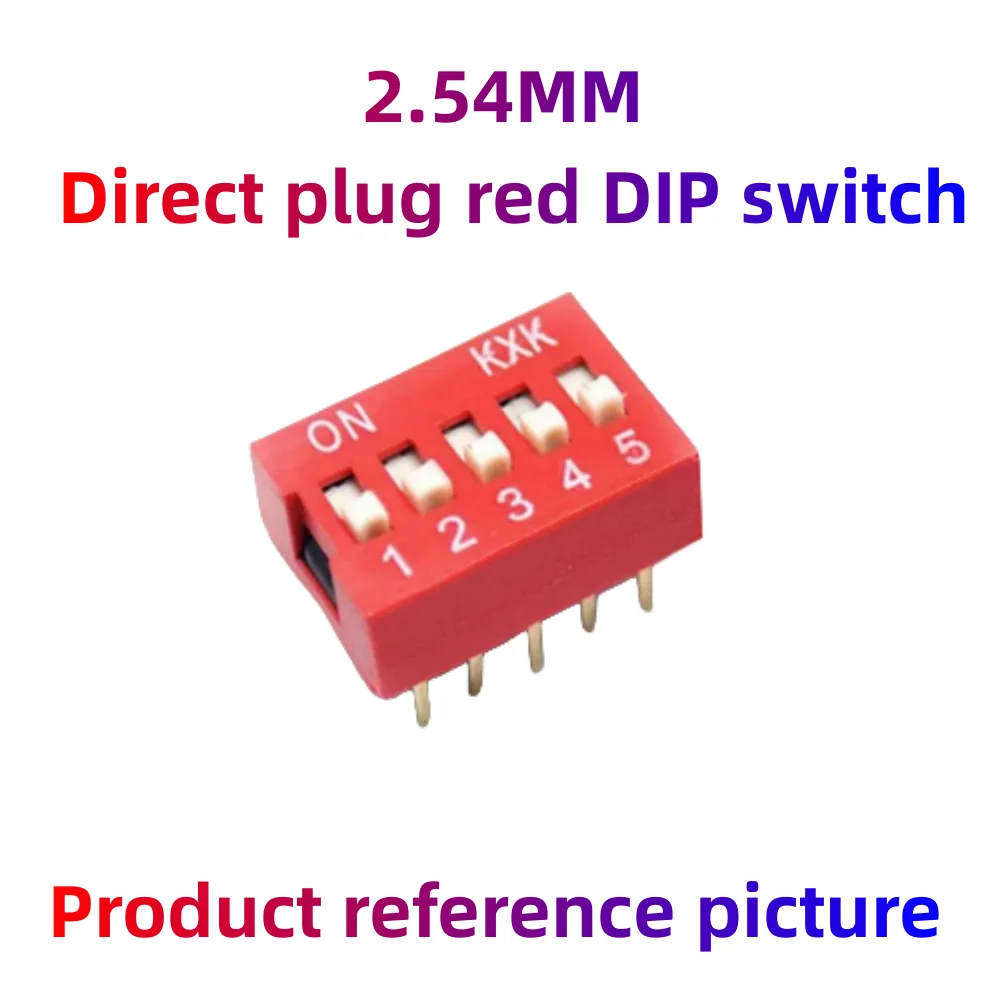 10 pz/lotto modulo interruttore a scorrimento 1 2 3 4 5 6 7 8 9 10 12 PIN 2.54MM rosso/blu posizione modo SMD/DIP Snap/Dial/Pitch dip Switch