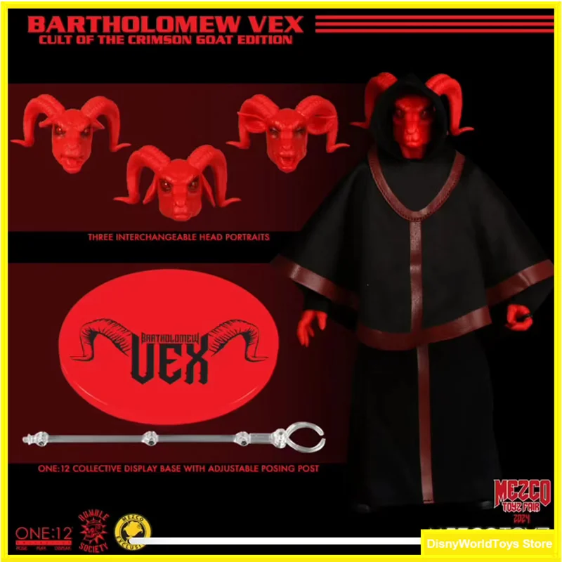 100% Originale Mezco Toyz Bartholomew Vex Cult The Crimson Goat Edition In Stock Anime Action Collection Figure Model Toys