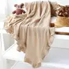 Crinkle Cotton Swaddle Blanket Baby Muslin Blanket  Ruffle Gauze Baby Blankets Newborn Essentials Plain Color Swaddle Wrap 3