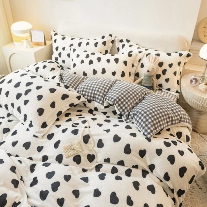 Korean Thicken Velvet Duvet Cover 220x240 Winter Crystal Fleece Quilt