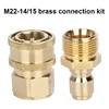 M22-14/15 threaded interface pure brass adapter, 3/8 quick connect can be used for connecting high-pressure cleaning machines 1