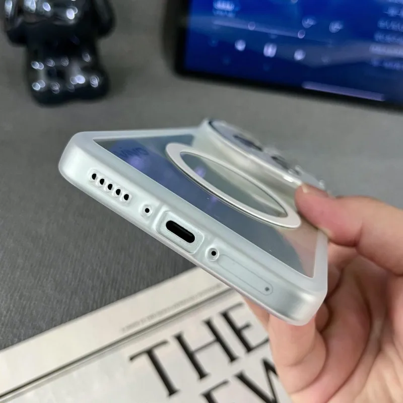Elegant Transparent Soft TPU Phone Case with Magnetic Camera Protection