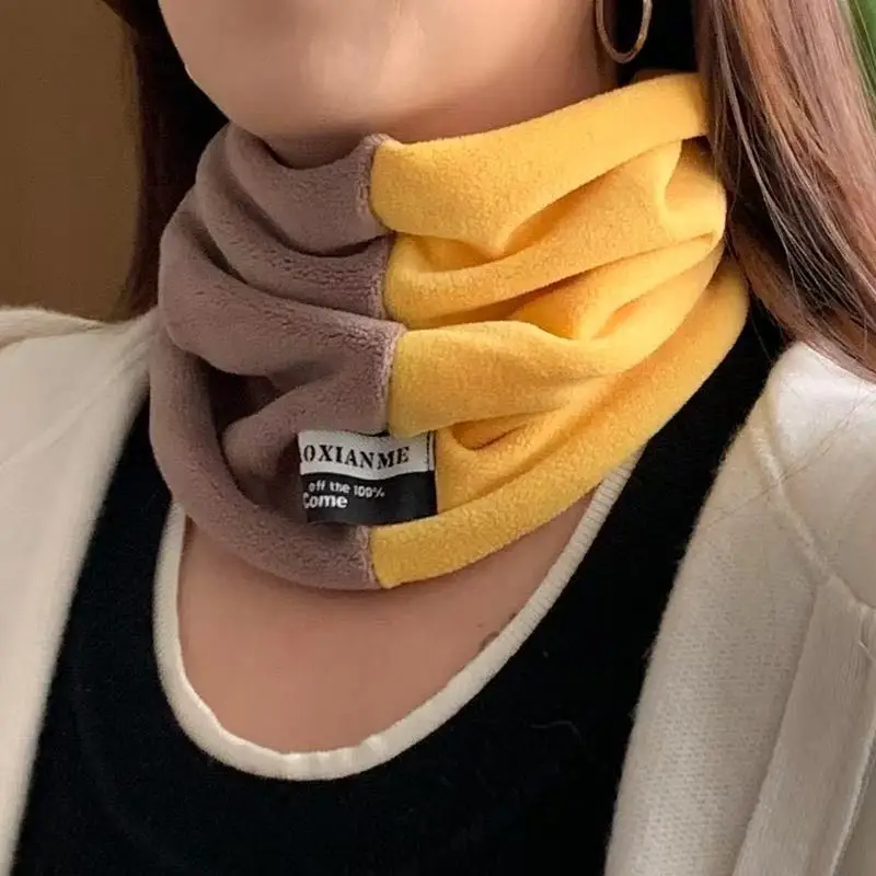 Women Fleece Scarf Face Mask Windproof Thermal Neck Cover