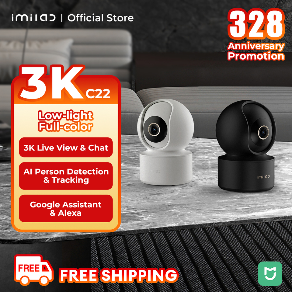 IMILAB C22 3K Security Indoor Camera - 360Â° View Home Camera with Color Night Vision for Baby/Pet Monitor WiFi6 AI Detection