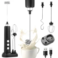 Déterminer le centre commercial aste USB-Mini mousseur à lait électrique à 3 vitesses, fouet et aide à la cuisson, accessoires de rêve multifonctionnels 1