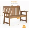 Outdoor Bench, 2-Person Weatherproof Garden Bench with Wide Armrests and Backrest, All-Weather Patio Bench Will not Rot and Fade 3