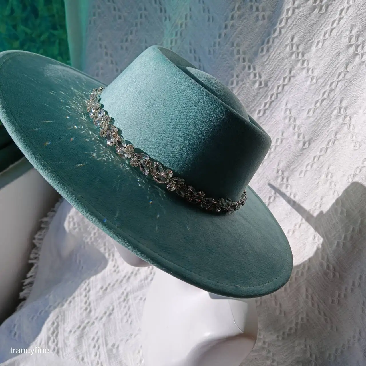 hats diamond vegan suede fedora wide brim nubulk hat for women