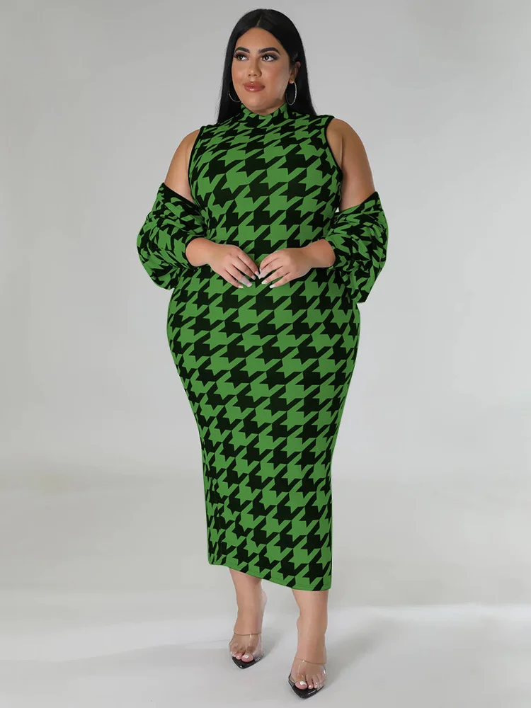 Wmstar Plus Size Dress Sets Two Piece Outfits Maxi Dresses and Out Wear Sexy Matching Suit Fall Clothes Wholesale Dropshipping