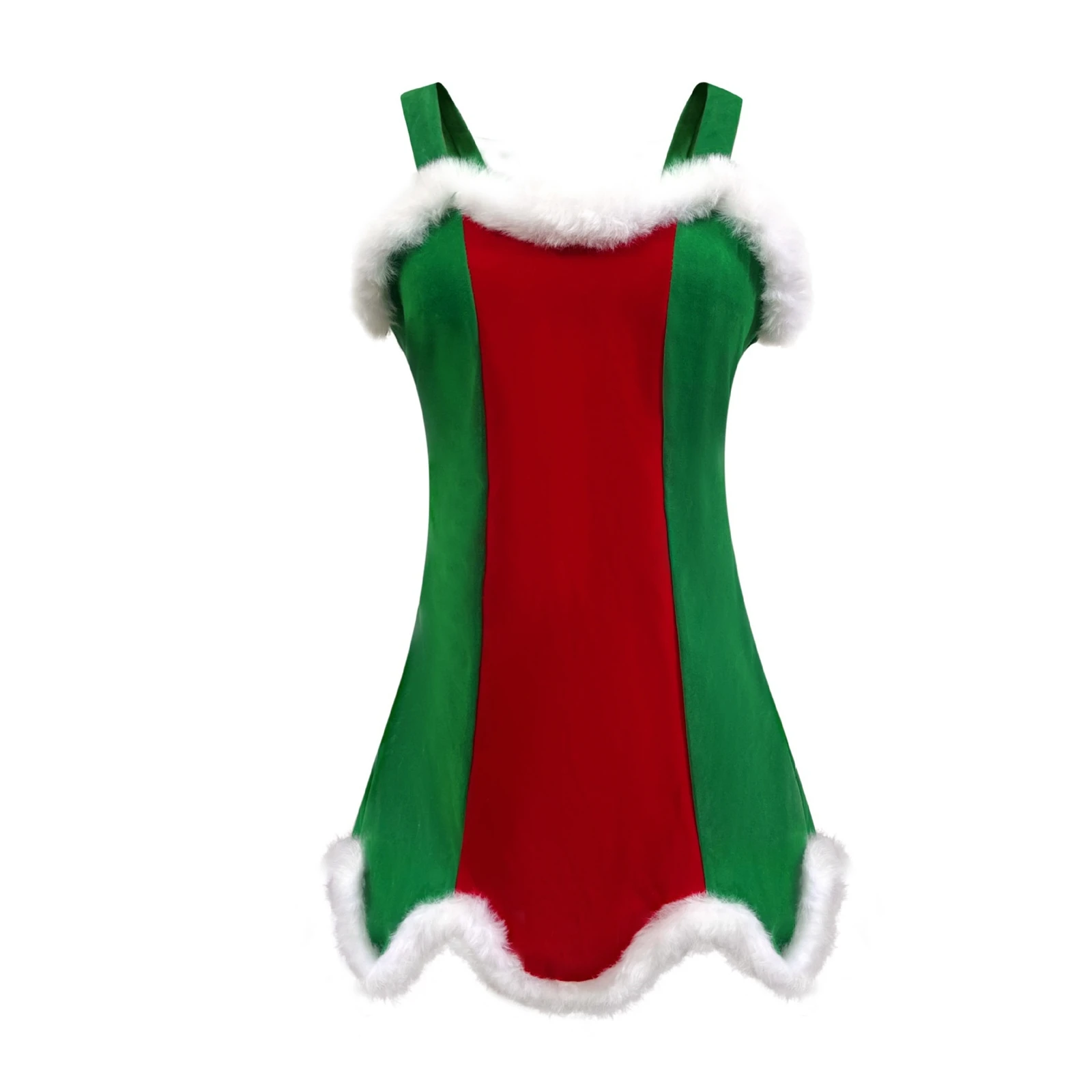 Robe Mère Noël Sexy à Bretelles avec Bonnet et Ceinture – photo 9