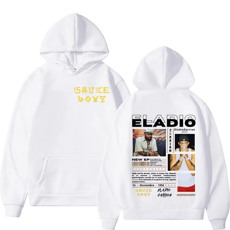Rapper Eladio Carrion Graphic Printed Hoodie Men Women Fashion Hip Hop Trending Sweatshirt Pullovers High Quality Casual Hoodies 6