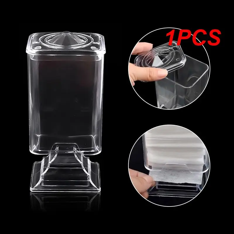 

1PCS 5.5*6.5*15cm Makeup Cotton Pad Empty Box Nail Art Remover Paper Wipe Holder Container Storage Case Transparent TSLM2