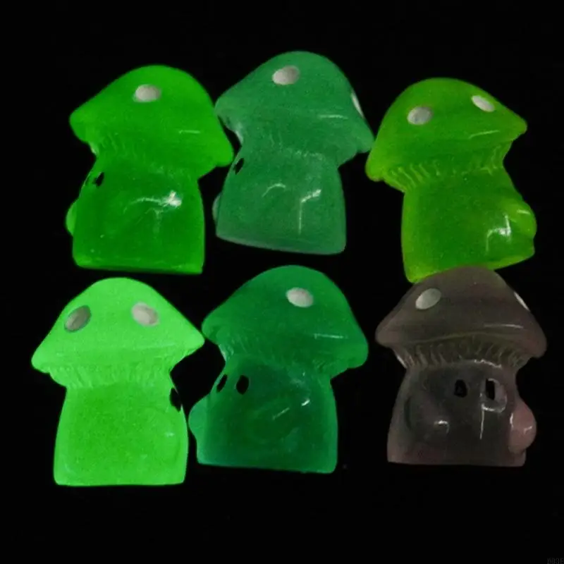 Miniaturharzen Pilz glühen in der Nacht Pilzfairys Gartendekorationen B03E