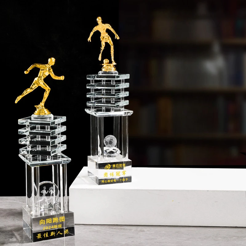 Customized Table Tennis, Billiards, Golf, Bicycle, Balls Crystal Trophy, Gold Silver Copper Creative Sports, Award Souvenir, 1Pc