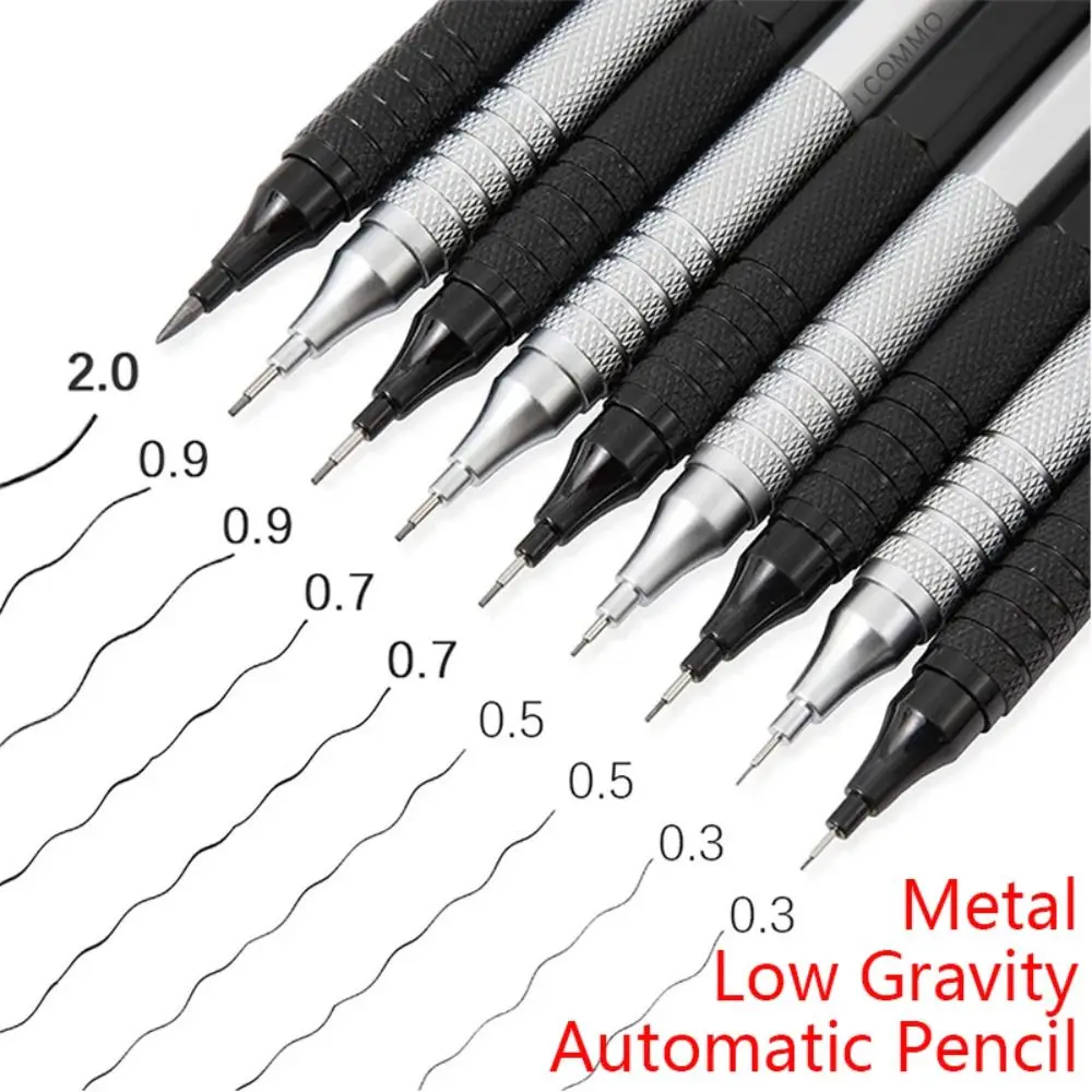 

Metal Mechanical Pencil Creative Stationery 0.3/0.5/0.7/0.9/2.0mm Movable Pencil Low Gravity Drawing Tool Sketch Comics Design