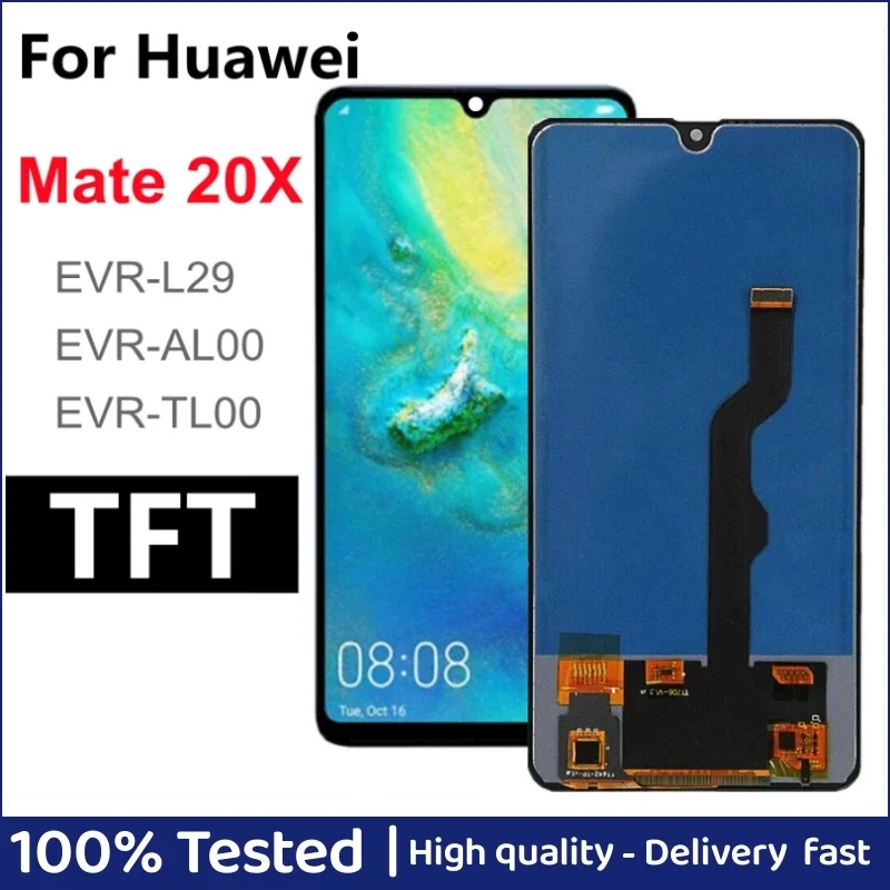 

TFT mate 20x Screen For Huawei Mate 20 X LCD Display Touch Screen Digitizer Assembly For Mate 20X LCD EVR-L29 EVR-AL00 TL00