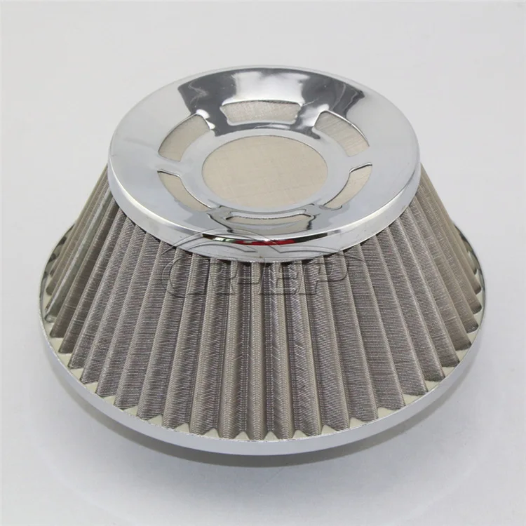 Automotive Air Filter 76MM Stainless Steel Net Mushroom Head High Flow Air