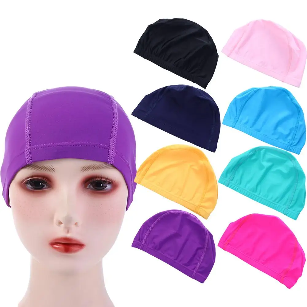 

Long Hair Bathing Solid Color Protect Ears Turban Ultrathin Waterproof Swimming Hat Bathing Caps Swimming Cap Pool Hat