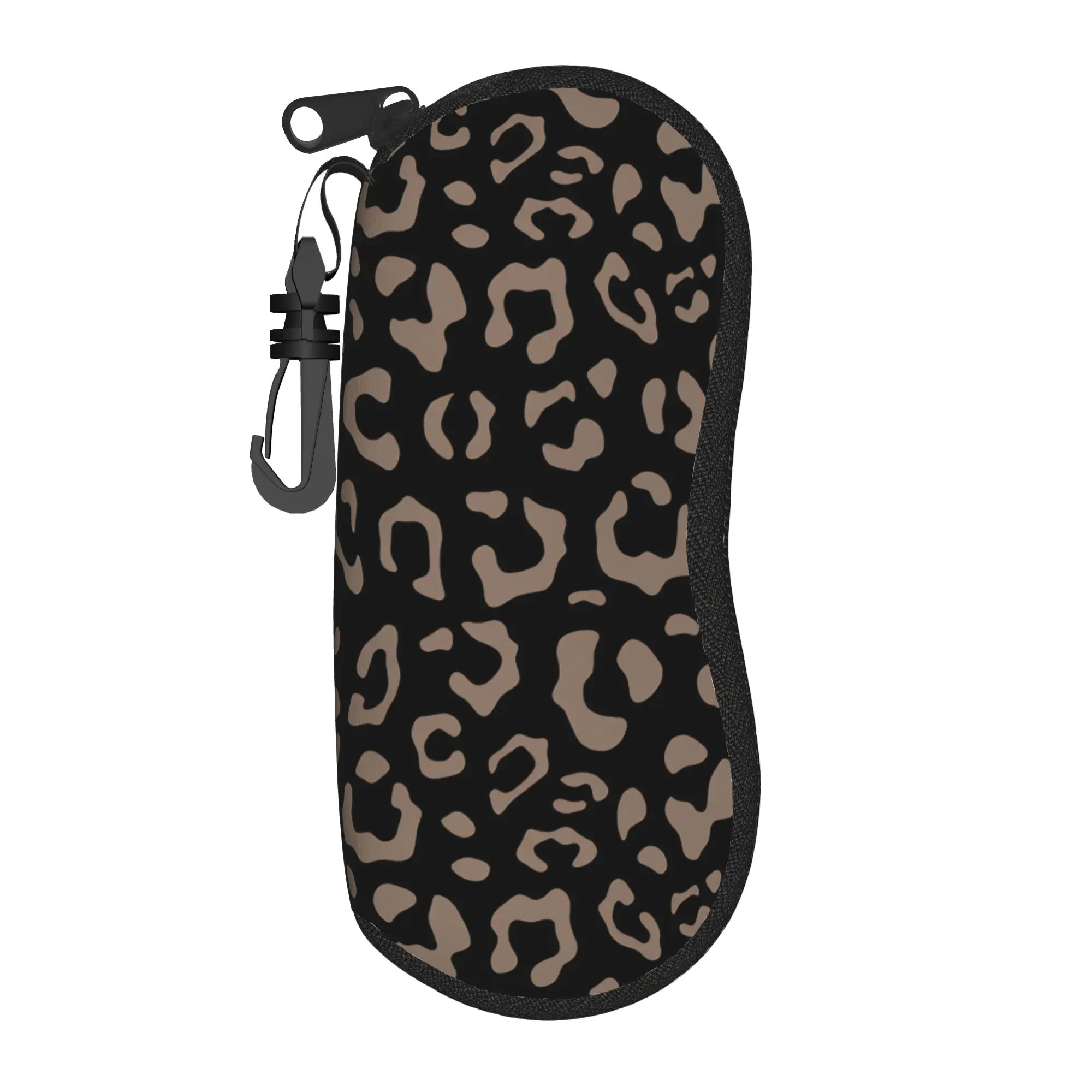 Leopard Print Stylish Eyewear Case with Zip Closure