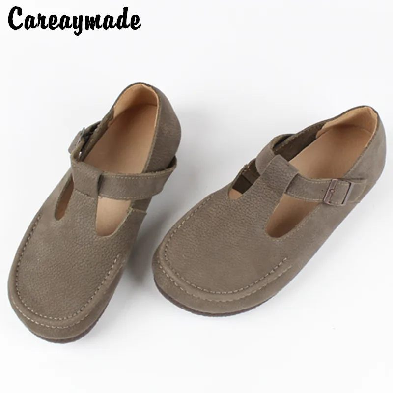 

Careaymade-Genuine leather women shoes,retro comfortable soft leather soft soles handmade man shoes,big size flat single shoes