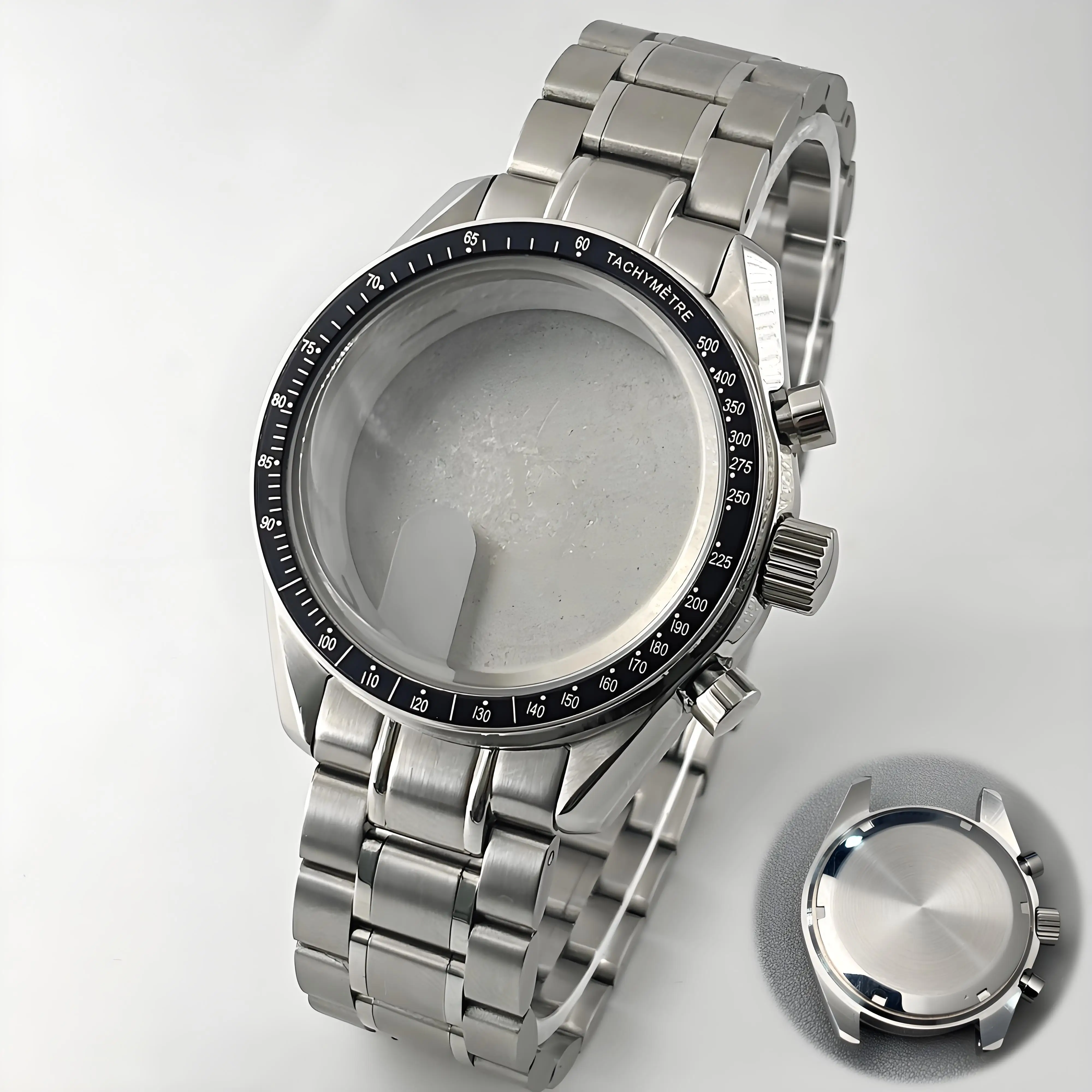 Moon Metal Chronograph Case with Sealed Back and Bezel - Elegant Business Watch