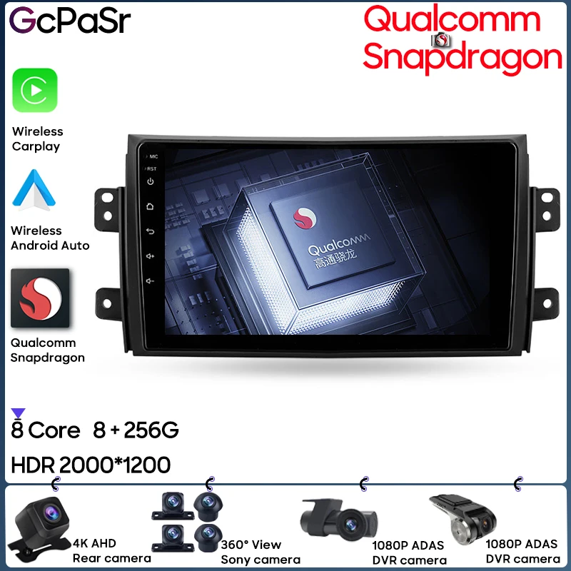 

Автомобильное радио Qualcomm Snapdragon Android Auto для Suzuki SX4 1 2006 - 2014 для Fiat Sedici 189 2005 - 2014 Навигация GPS 5G Видео