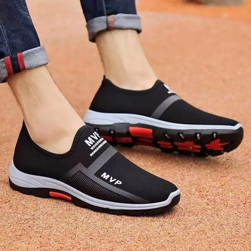 Spring Autumn New Breathable Men's Shoes color blocked light mouth footwear Casual minimalist shoes Male fashion comfort flat
