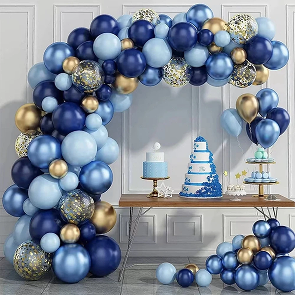 

Navy Blue Silver Balloon Garland Arch Kit Confetti Ballons Birthday Party Decor Kids Baby Shower Graduation Decor Wedding Supply