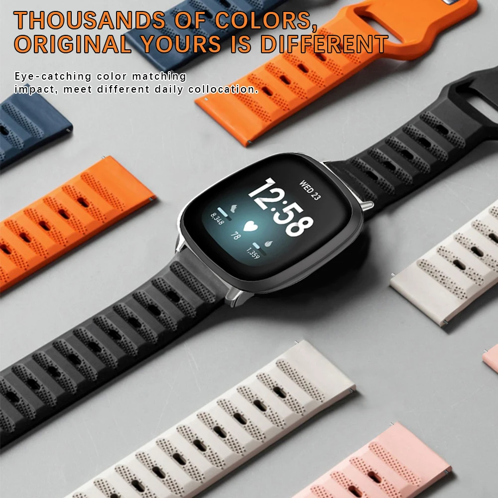 Sport Silicone Strap for Fitbit Versa 2 Lite Strap Smart Watch Band Soft  Bracelet for Fitbit Versa4 3 Sense Replace Accessories - AliExpress